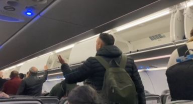 Uçakta korku dolu anlar