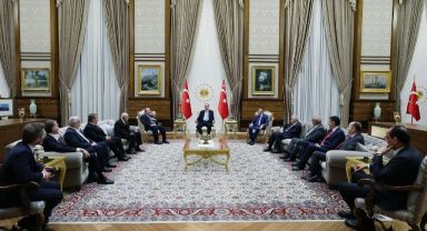 Cumhurbaşkanı Erdoğan, TBMM Başkanı Şentop ve Cumhur İttifakı liderlerini kabul etti