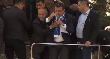 İmamoğlu'nun Erzurum mitingine taşlı saldırı