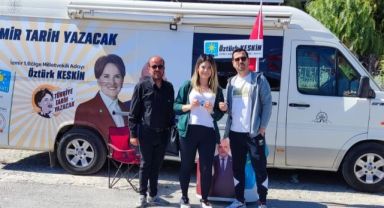 Karavanını İYİ Partili Öztürk Keskin için seçim bürosu yaptı