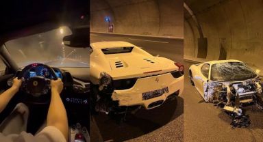 Ünlü modifiyeci Ünal Turan, Ferrari ile kaza yaptı!