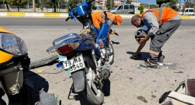 Ticari taksi ile motosiklet çarpıştı:1 yaralı