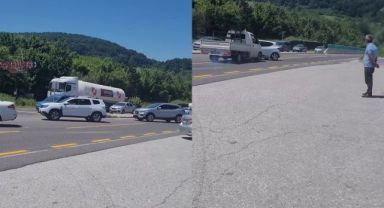 Yoğunluğu çekmek isterken önünde kaza oldu