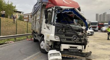 Bariyerlere çarpan sebze yüklü kamyon devrildi: 1 ölü, 1 yaralı
