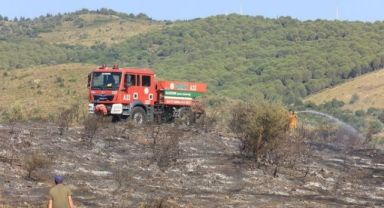 Güzelbahçe'deki makilik yangını söndürüldü