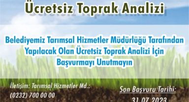Menderes’te Ücretsiz Toprak Analizi
