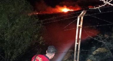 Bodrum’da alevler geceyi aydınlattı