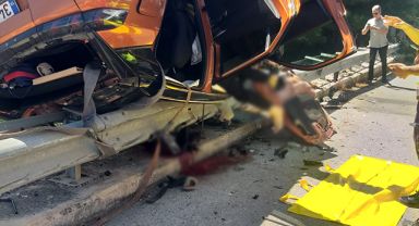 İzmir-Çeşme Otoyolunda feci kaza!