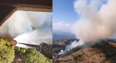İzmir’deki orman yangınına havadan ve karadan müdahale