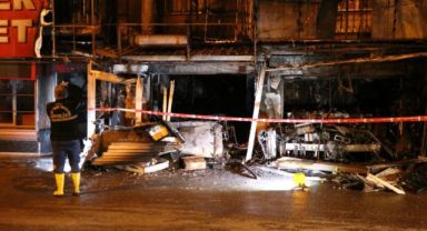 İzmir'de iş yeri yangınında kundaklama iddiası
