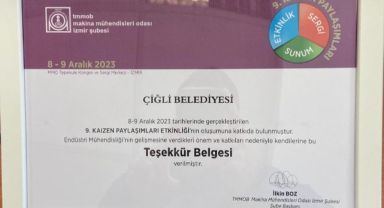 Çiğli Belediyesi’ne 9. Kaizen Paylaşımları’ndan teşekkür belgesi