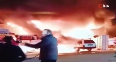 Sanayi sitesinde oksijen tüpü patladı: 2 iş yeri zarar gördü