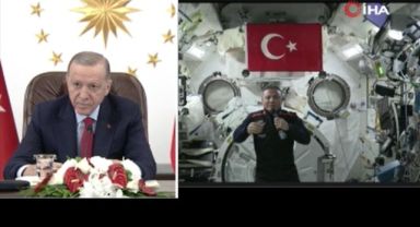 Cumhurbaşkanı Erdoğan, ilk Türk astronot Gezeravcı ile görüştü