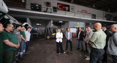 Başkan Mutlu’dan Temizlik İşleri personeline sabah vardiyası ziyareti