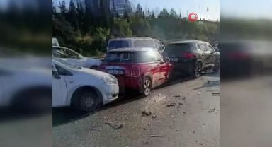 TEM Otoyolu'nda 15 araç birbirine girdi