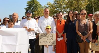 Urla’da sokak hayvanları yasa teklifi protestosu