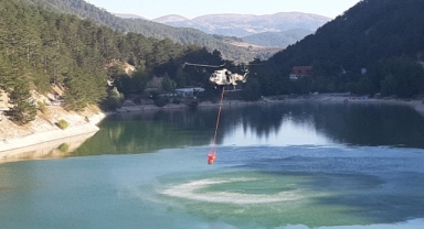 Bolu’daki orman yangınına havadan müdahale yeniden başladı