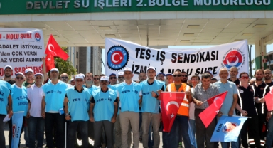 DSİ işçilerinden protesto... Tasarruf geldi, servis gitti!