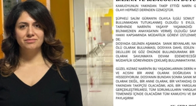 Narin Güran’ın tutuklu amcasının avukatı davadan çekildi