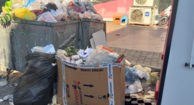 Bayraklı'da grev ilçeyi vurdu... Çöp kent!