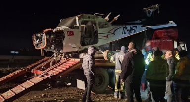 Zorunlu iniş yapan eğitim uçağının enkazı kaldırıldı