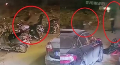 Biri gözcülük yaptı, diğeri motoru çaldı