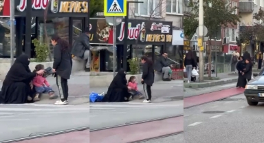 Dilenciler beğendikleri yeri paylaşamadı.... Tartışma yaşandı!