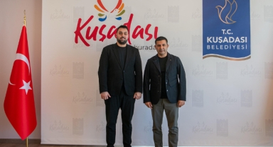 Kuşadası Belediye Başkanı Ömer Günel Haluk Perk’in oğlu Dağhan Perk ile bir araya geldi