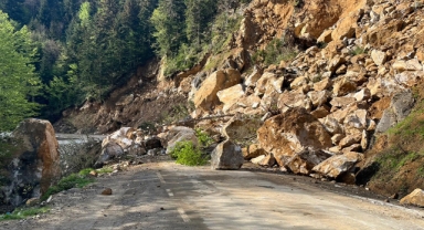 Giresun'da korkutan heyelan!