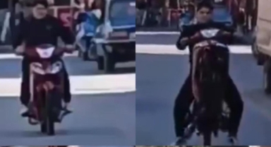Motosikletin önünü kaldırdı, 41 bin TL ceza yedi