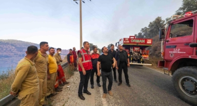 Başkan Tugay Ödemiş’te yangın bölgesinde