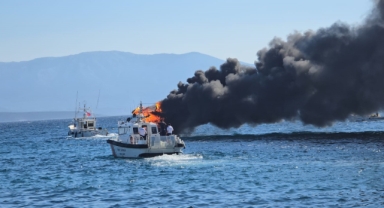 Çeşme Dalyan Marina'da yat yangını