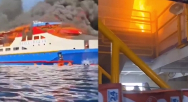 Endonezya'da yolcu gemisinde yangın: 3 ölü