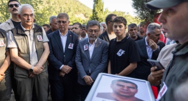Yangının kahraman şehidi son yolculuğuna uğurlandı