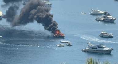 Bodrum’da tekne yangını