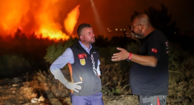Buca tüm gece alevlerle mücadele etti
