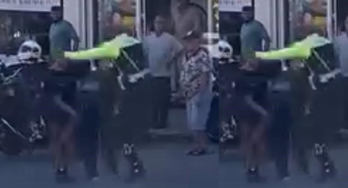 İzmir'de polise tekmeli yumruklu saldırı!