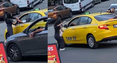 Tartıştığı kızı yumruk atarak bayıltan taksici kaçtı!