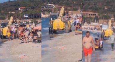 Ilıca Halk Plajı’nda vatandaşlardan Çeşme Belediyesi’ne ‘iş makinesi’ tepkisi!
