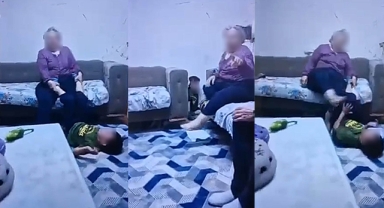 Torununa şiddet uyguladı... Görüntüler ortaya çıkınca gözaltına alındı!