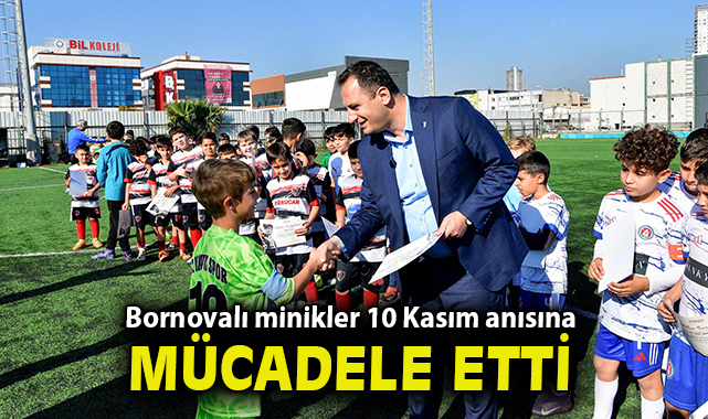 Bornovalı minikler 10 Kasım anısına mücadele etti