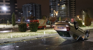 Önce otomobiliyle takla attı, sonra kaza yerinden kaçtı