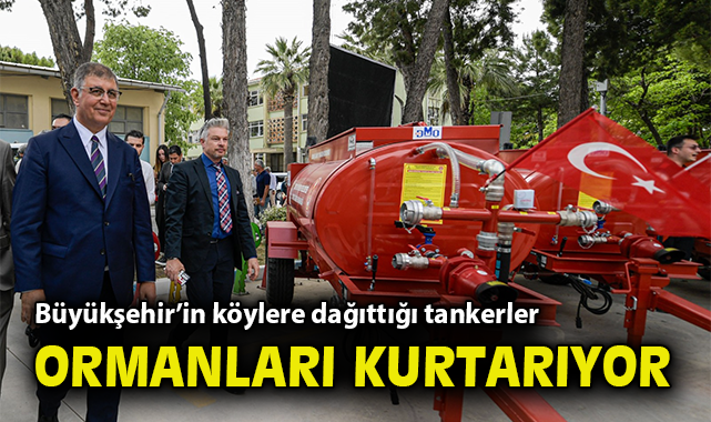 Büyükşehir’in köylere dağıttığı tankerler ormanları kurtarıyor