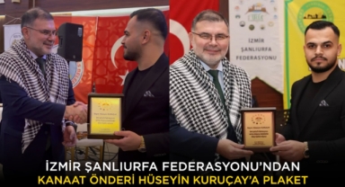İzmir Şanlıurfa Federasyonu’ndan Hüseyin Kuruçay’a Plaket