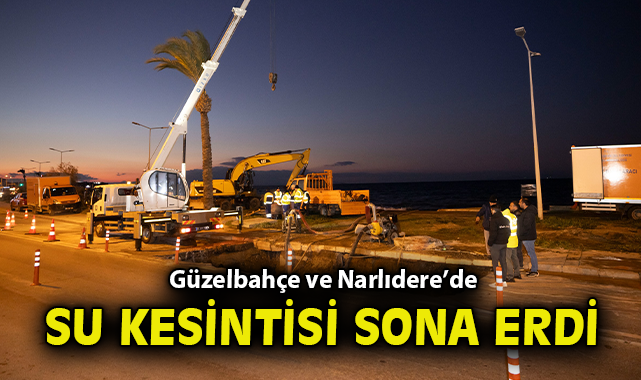 İZSU ekipleri Güzelbahçe–Narlıdere ana iletim hattındaki arızayı giderdi