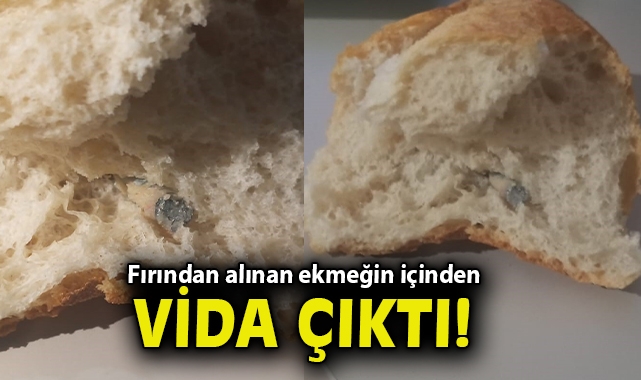 Fırından alınan ekmeğin içinden vida çıktı