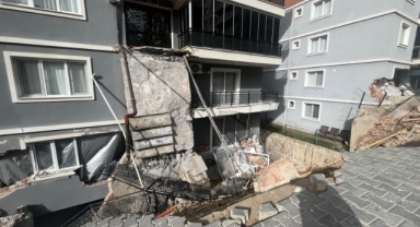 Menemen’de istinat duvarı çöken bölgede çalışmalar ikinci gününde