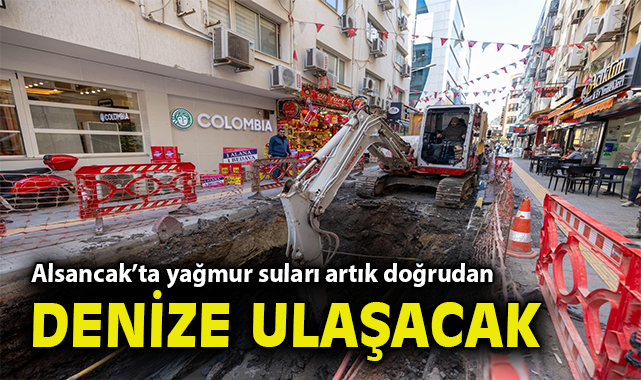 Alsancak’ta yağmur suları artık doğrudan denize ulaşacak