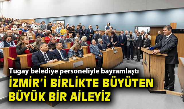 Başkan Tugay belediye personeliyle bayramlaştı