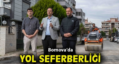 Bornova’da yol seferberliği